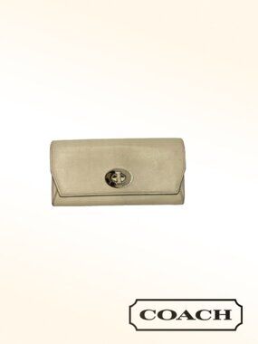 Coach Beige Leather Turnlock Wallet *Clearance Rack*